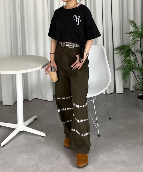 PairPair（ペアペア）の「裾ドロストクロップドＴee（Tシャツ/カットソー・レディース・ブラック/アイボリー・FREE）」の16枚目の写真