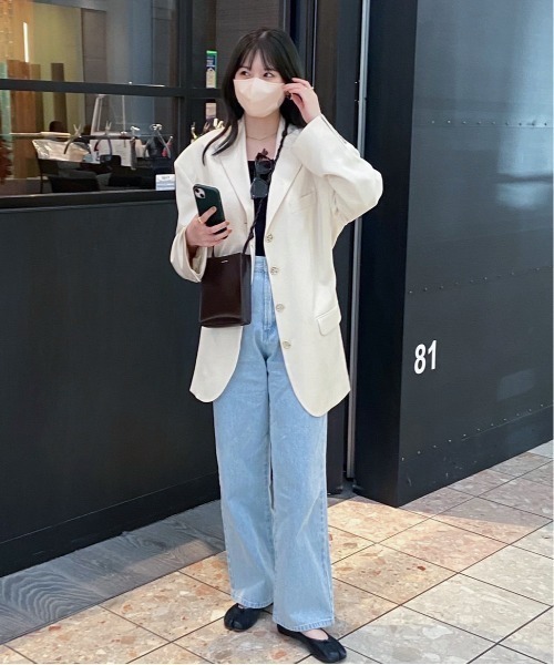 EPIMI E'PIMMY（エピミエピミー）の「ワイドストレートカラーデニム（デニムパンツ・レディース・ブルー/ネイビー/パープル/ブラウン/ブラック/グリーン/オレンジ/ピンク/レッド・MEDIUM/SMALL）」の12枚目の写真