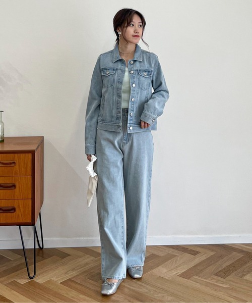 EPIMI E'PIMMY（エピミエピミー）の「ワイドストレートカラーデニム（デニムパンツ・レディース・ブルー/ネイビー/パープル/ブラウン/ブラック/グリーン/オレンジ/ピンク/レッド・MEDIUM/SMALL）」の22枚目の写真