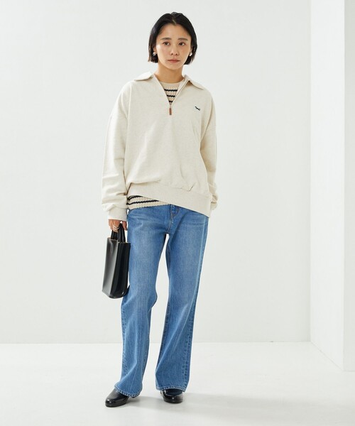 FREAK'S STORE(フリークスストア)の「TOWN CRAFT × FREAK'S STORE/タウンクラフト 別注 ハーフジップポロスウェット(スウェット・レディース・ブラック/オリーブ/グレー/ネイビー/ナチュラル/レッド/その他13・フリ-)」の16枚目の写真