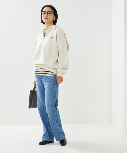 FREAK'S STORE(フリークスストア)の「TOWN CRAFT × FREAK'S STORE/タウンクラフト 別注 ハーフジップポロスウェット(スウェット・レディース・ブラック/オリーブ/グレー/ネイビー/ナチュラル/レッド/その他13・フリ-)」の17枚目の写真