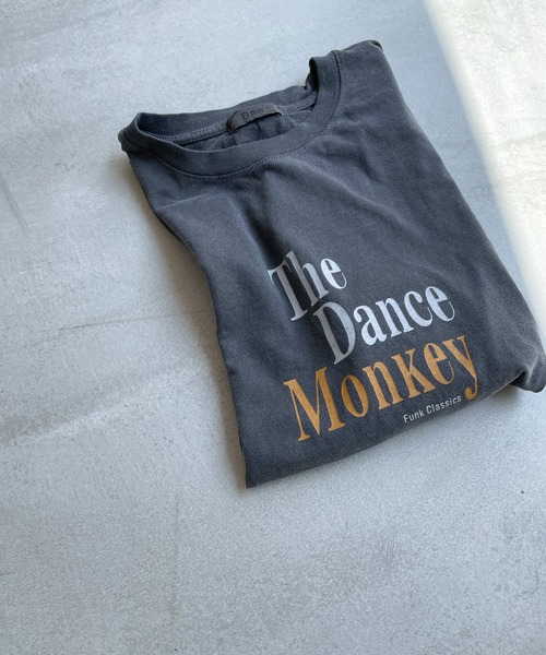 CANAL JEAN(キャナルジーン)の「El mar(エルマール) "The Dance Monkey"ピグメント半袖Tシャツ(Tシャツ/カットソー・レディース・チャコールグレー・ONE SIZE)」の4枚目の写真