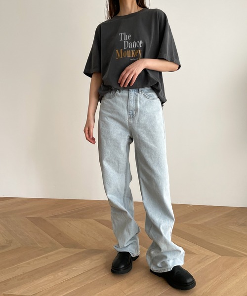 CANAL JEAN(キャナルジーン)の「El mar(エルマール) "The Dance Monkey"ピグメント半袖Tシャツ(Tシャツ/カットソー・レディース・チャコールグレー・ONE SIZE)」の6枚目の写真