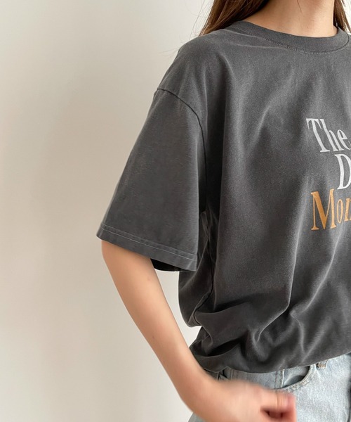 CANAL JEAN(キャナルジーン)の「El mar(エルマール) "The Dance Monkey"ピグメント半袖Tシャツ(Tシャツ/カットソー・レディース・チャコールグレー・ONE SIZE)」の7枚目の写真