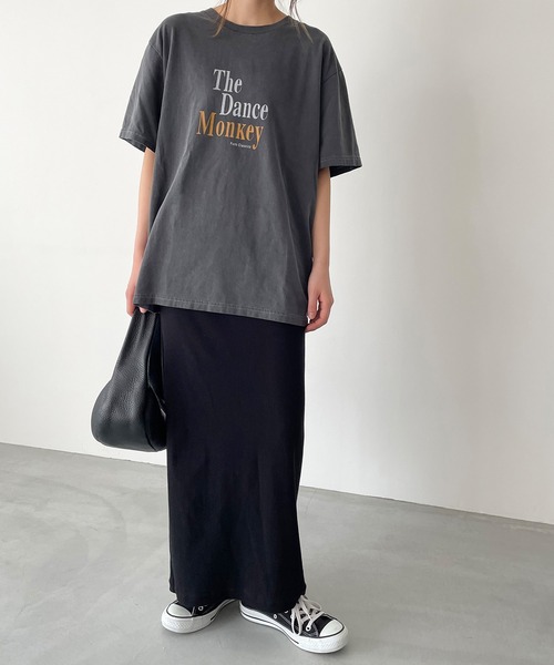 CANAL JEAN(キャナルジーン)の「El mar(エルマール) "The Dance Monkey"ピグメント半袖Tシャツ(Tシャツ/カットソー・レディース・チャコールグレー・ONE SIZE)」の10枚目の写真