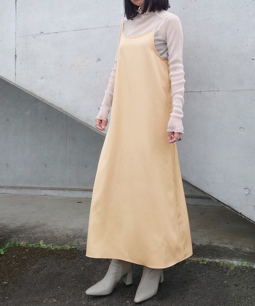 junoah(ジュノア)の「バックリボンキャミワンピース(ワンピース・レディース・ブラック/ブラウン/ベージュ・LARGE/MEDIUM)」の8枚目の写真