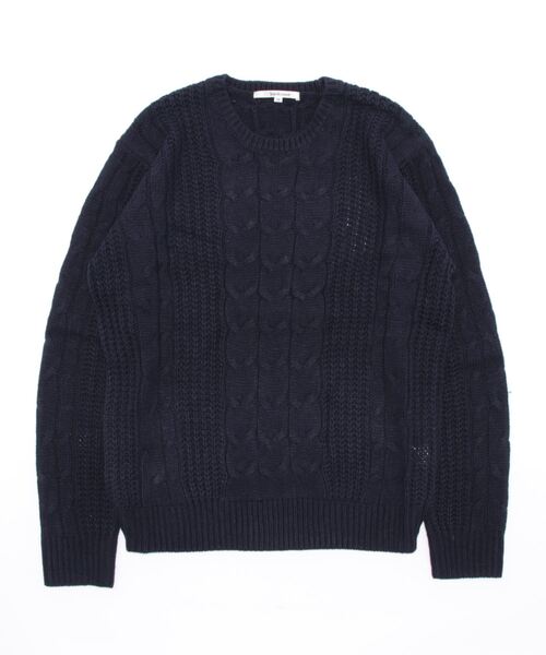 hardcover（ハードカバー）の「【z】【hardcover】アクリルランダムケーブルニット（ニット/セーター・レディース・オフホワイト/ブラック/チャコールグレー/グレー/ベージュ/ネイビー/ワイン・MEDIUM/LARGE）」の6枚目の写真