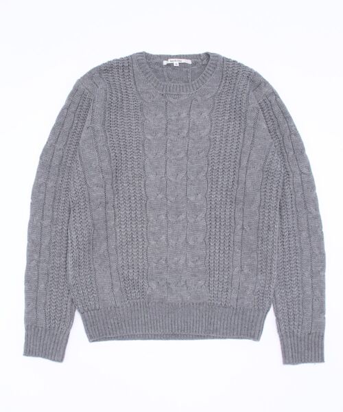 hardcover（ハードカバー）の「【z】【hardcover】アクリルランダムケーブルニット（ニット/セーター・レディース・オフホワイト/ブラック/チャコールグレー/グレー/ベージュ/ネイビー/ワイン・MEDIUM/LARGE）」の5枚目の写真