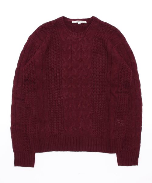 hardcover（ハードカバー）の「【z】【hardcover】アクリルランダムケーブルニット（ニット/セーター・レディース・オフホワイト/ブラック/チャコールグレー/グレー/ベージュ/ネイビー/ワイン・MEDIUM/LARGE）」の7枚目の写真