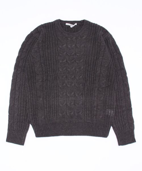 hardcover（ハードカバー）の「【z】【hardcover】アクリルランダムケーブルニット（ニット/セーター・レディース・オフホワイト/ブラック/チャコールグレー/グレー/ベージュ/ネイビー/ワイン・MEDIUM/LARGE）」の4枚目の写真