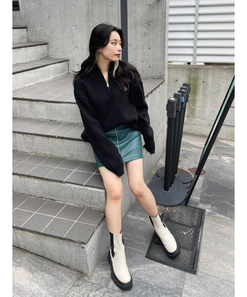 EVRIS（エヴリス）の「サイドゴアインソールワークブーツ（ブーツ・レディース・ブラック/アイボリー・SMALL/LARGE/MEDIUM）」の14枚目の写真