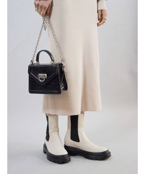 EVRIS（エヴリス）の「サイドゴアインソールワークブーツ（ブーツ・レディース・ブラック/アイボリー・SMALL/LARGE/MEDIUM）」の17枚目の写真