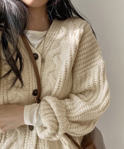 Girly Doll（ガーリードール）の「ケーブルニットカーディガン