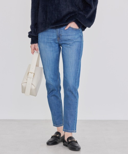 AMERICAN HOLIC(アメリカンホリック)の「テーパードデニム(デニムパンツ・レディース・ライトインディゴブルー/サックスブルー/ライトグレー/ブラック/ワンウォッシュ・L/XS/XL/S/M)」の4枚目の写真