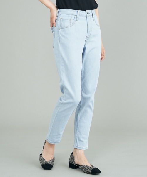 AMERICAN HOLIC(アメリカンホリック)の「テーパードデニム(デニムパンツ・レディース・ライトインディゴブルー/サックスブルー/ライトグレー/ブラック/ワンウォッシュ・L/XS/XL/S/M)」の3枚目の写真