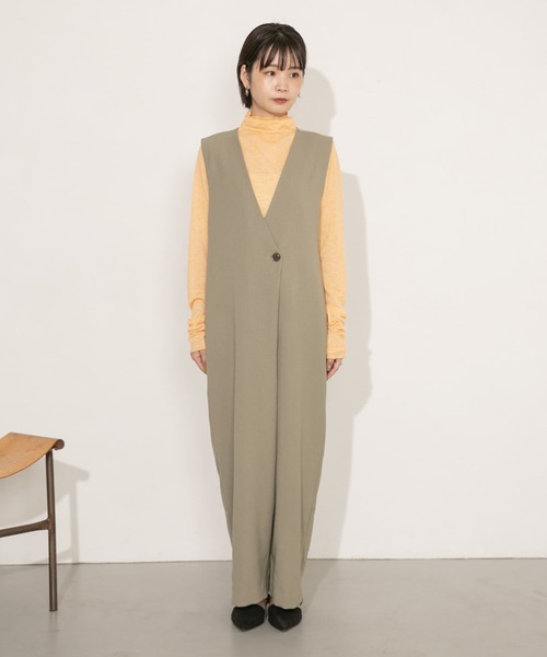 KBF（ケイビーエフ）の「ラップサロペット（サロペット/オーバーオール・レディース・カーキ/ブラック・38/36）」の12枚目の写真