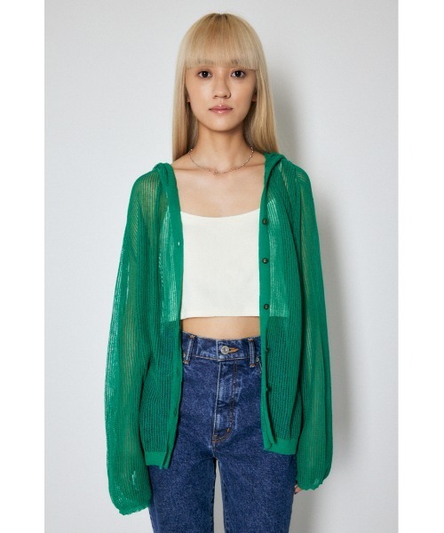 MOUSSY | SHEER HOODIE カーディガン (カーディガン ) |SHEL