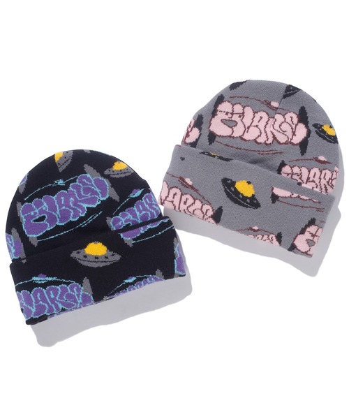 XLARGE（エクストララージ）の「GRAFFITI KNIT CAP（ニットキャップ/ビーニー・メンズ・ブラック/グレー・ONE SIZE）」の5枚目の写真
