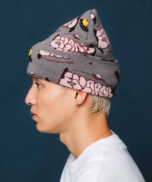 XLARGE（エクストララージ）の「GRAFFITI KNIT CAP（ニットキャップ/ビーニー・メンズ・ブラック/グレー・ONE SIZE）」の6枚目の写真