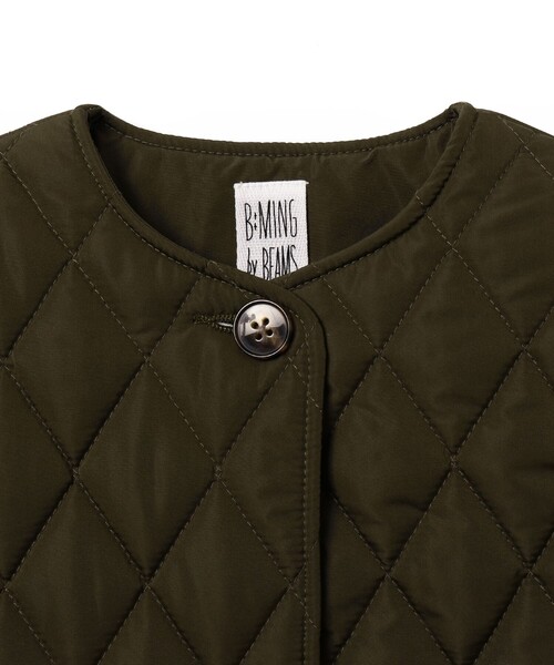B:MING by BEAMS（ビーミングバイビームス）の「B:MING by BEAMS / ボアスリーブ キルト ノーカラー コート（110~150cm）（ノーカラーコート・キッズ・オリーブ/ダークオレンジ・140/120/130/110/150）」の8枚目の写真