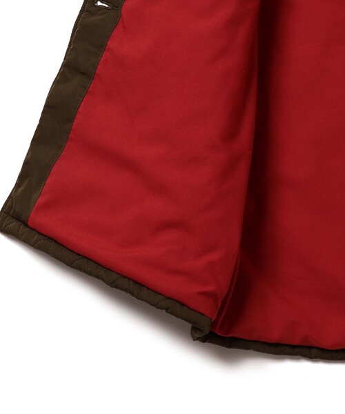 B:MING by BEAMS（ビーミングバイビームス）の「B:MING by BEAMS / ボアスリーブ キルト ノーカラー コート（110~150cm）（ノーカラーコート・キッズ・オリーブ/ダークオレンジ・140/120/130/110/150）」の7枚目の写真