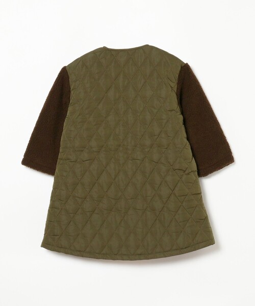 B:MING by BEAMS（ビーミングバイビームス）の「B:MING by BEAMS / ボアスリーブ キルト ノーカラー コート（110~150cm）（ノーカラーコート・キッズ・オリーブ/ダークオレンジ・140/120/130/110/150）」の19枚目の写真