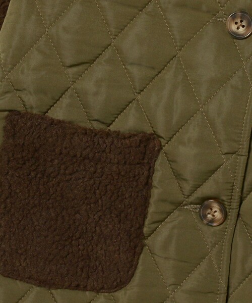 B:MING by BEAMS（ビーミングバイビームス）の「B:MING by BEAMS / ボアスリーブ キルト ノーカラー コート（110~150cm）（ノーカラーコート・キッズ・オリーブ/ダークオレンジ・140/120/130/110/150）」の20枚目の写真