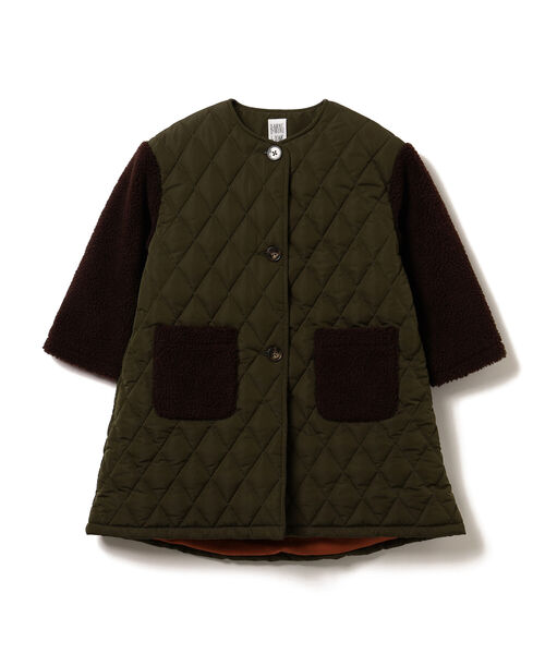 B:MING by BEAMS（ビーミングバイビームス）の「B:MING by BEAMS / ボアスリーブ キルト ノーカラー コート（110~150cm）（ノーカラーコート・キッズ・オリーブ/ダークオレンジ・140/120/130/110/150）」の22枚目の写真