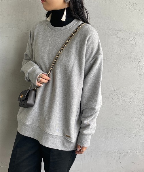 MICA&DEAL（マイカ＆ディール）の「[MICA&DEAL/マイカアンドディール] 別注 ルーズフィット クルーネックスウェット（スウェット・レディース・ブラック/グレー/オフホワイト/カーキ・F）」の3枚目の写真