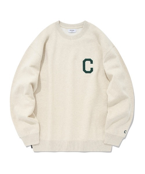 COVERNAT（カバーナット）の「【COVERNAT】FELT STITCH C LOGO SWEATSHIRTS / カバーナット フェルト ステッチ C ロゴ スウェットシャツ（スウェット・メンズ・オートミール/ブラック/ネイビー/グリーン・MEDIUM/LARGE/X-LARGE）」の3枚目の写真