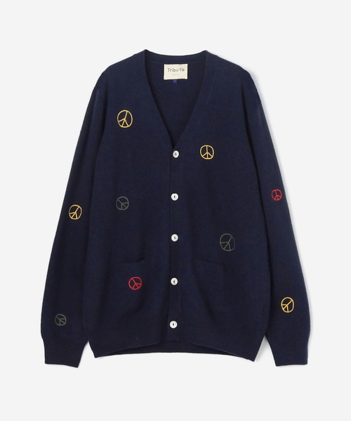 Bshop(ビショップ)の「Tribu-To | Vネックニットカーディガン PEACE MEN(カーディガン/ボレロ・メンズ・ネイビー・MEDIUM/LARGE)」の7枚目の写真