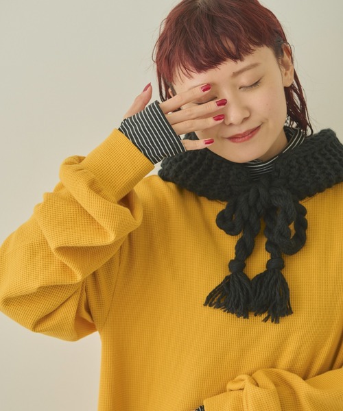 MERLOT（メルロー）の「ワッフルティアードワンピース（ワンピース・レディース・マスタード/モカ/グレー・FREE）」の20枚目の写真