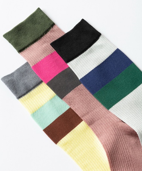Tricote(トリコテ)の「TRICOTE トリコテ / ラインルーズソックス / TR13SO008(ソックス/靴下・レディース・ライトブルー/イエロー・23cm~25cm)」の8枚目の写真