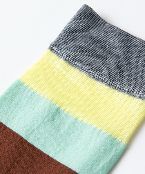 Tricote(トリコテ)の「TRICOTE トリコテ / ラインルーズソックス / TR13SO008(ソックス/靴下・レディース・ライトブルー/イエロー・23cm~25cm)」の6枚目の写真