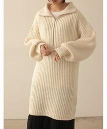 Re:EDIT | [WINTER PRE ORDER][低身長サイズ有]ハーフジップニットチュニック(チュニック)