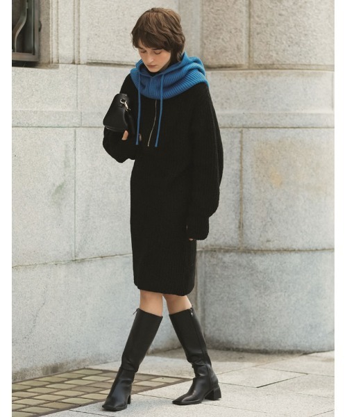 Re:EDIT（リエディ）の「[WINTER COLLECTION][低身長サイズ有]ハーフジップニットチュニック（チュニック・レディース・ブラック/グレー/アイボリー/ホワイト系その他・MEDIUM/SHORT/LARGE）」の12枚目の写真