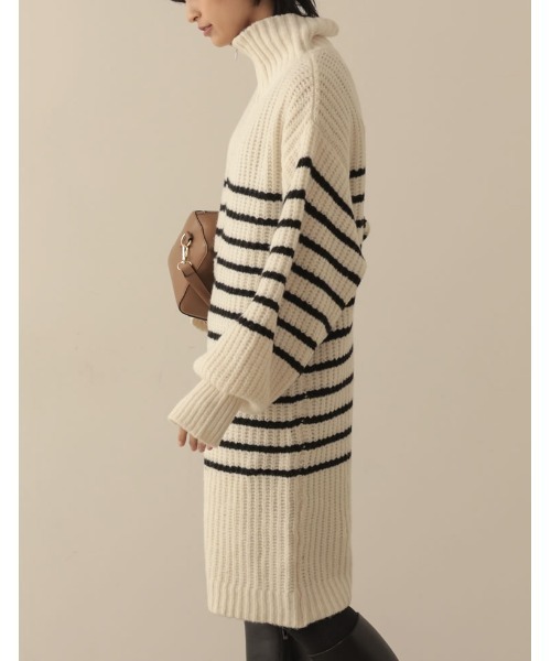 Re:EDIT（リエディ）の「[WINTER COLLECTION][低身長サイズ有]ハーフジップニットチュニック（チュニック・レディース・ブラック/グレー/アイボリー/ホワイト系その他・MEDIUM/SHORT/LARGE）」の19枚目の写真