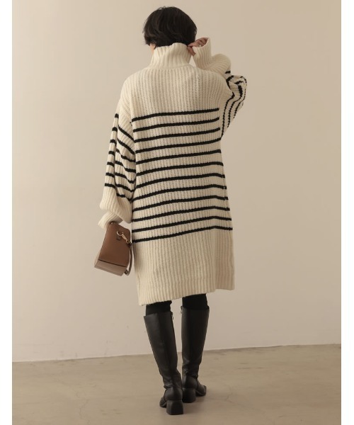 Re:EDIT（リエディ）の「[WINTER COLLECTION][低身長サイズ有]ハーフジップニットチュニック（チュニック・レディース・ブラック/グレー/アイボリー/ホワイト系その他・MEDIUM/SHORT/LARGE）」の22枚目の写真