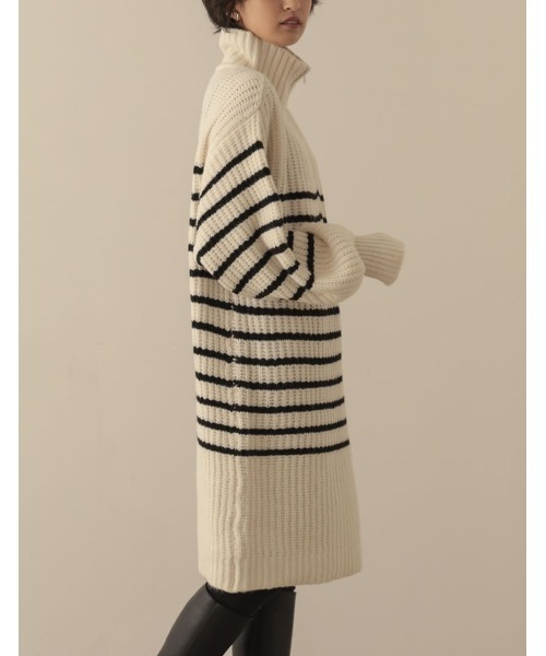 Re:EDIT（リエディ）の「[WINTER COLLECTION][低身長サイズ有]ハーフジップニットチュニック（チュニック・レディース・ブラック/グレー/アイボリー/ホワイト系その他・MEDIUM/SHORT/LARGE）」の20枚目の写真