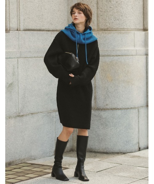 Re:EDIT（リエディ）の「[WINTER COLLECTION][低身長サイズ有]ハーフジップニットチュニック（チュニック・レディース・ブラック/グレー/アイボリー/ホワイト系その他・MEDIUM/SHORT/LARGE）」の11枚目の写真