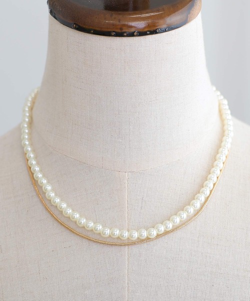 PourVous（プールヴー）の「3wayシンプル パール ネックレス 結婚式 同窓会 オケージョン 二次会 （ネックレス・レディース・シルバー/ゴールド・FREE）」の3枚目の写真
