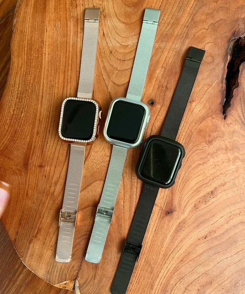 Me%(ミィパーセント)の「AppleWatchスリムメッシュバンド2(デジタル腕時計・レディース・ブラック/グレー/ピンク・LARGE/MEDIUM)」の5枚目の写真