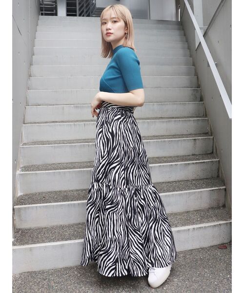 MURUA（ムルーア）の「ティアードマキシスカート（スカート・レディース・ホワイト/ベージュ・FREE）」の7枚目の写真