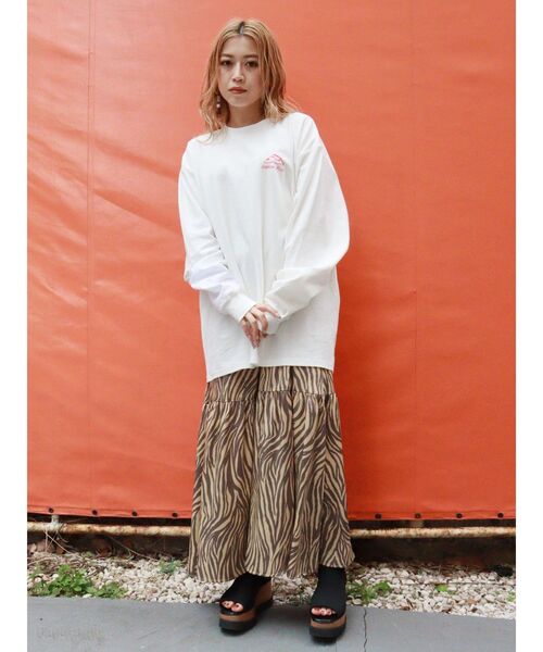 MURUA（ムルーア）の「ティアードマキシスカート（スカート・レディース・ホワイト/ベージュ・FREE）」の8枚目の写真