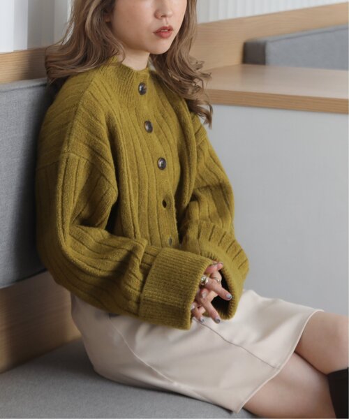 RAY CASSIN（レイカズン）の「TAM2wayモックネックカーディガン（カーディガン/ボレロ・レディース・ライトカーキ/キナリ/杢グレー・FREE）」の3枚目の写真