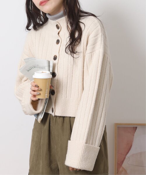 RAY CASSIN（レイカズン）の「TAM2wayモックネックカーディガン（カーディガン/ボレロ・レディース・ライトカーキ/キナリ/杢グレー・FREE）」の19枚目の写真