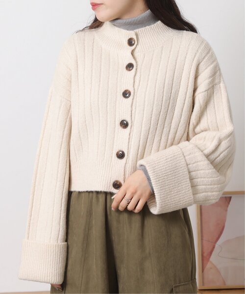 RAY CASSIN（レイカズン）の「TAM2wayモックネックカーディガン（カーディガン/ボレロ・レディース・ライトカーキ/キナリ/杢グレー・FREE）」の8枚目の写真