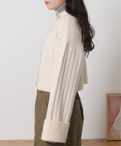 RAY CASSIN（レイカズン）の「TAM2wayモックネックカーディガン（カーディガン/ボレロ・レディース・ライトカーキ/キナリ/杢グレー・FREE）」の5枚目の写真