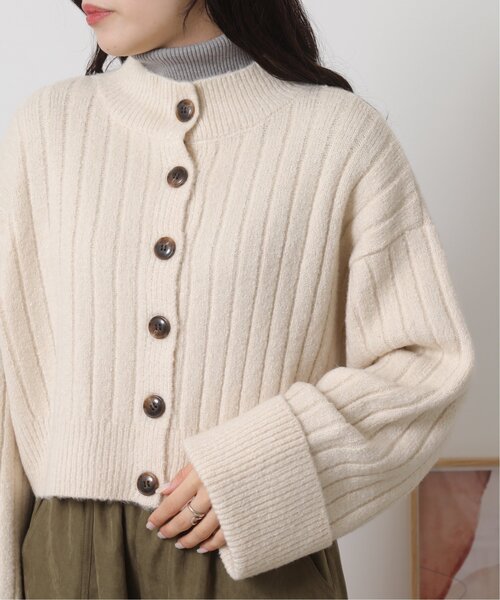 RAY CASSIN（レイカズン）の「TAM2wayモックネックカーディガン（カーディガン/ボレロ・レディース・ライトカーキ/キナリ/杢グレー・FREE）」の12枚目の写真