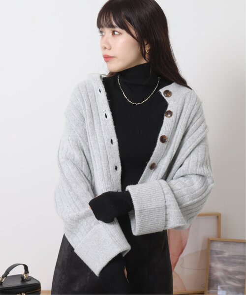 RAY CASSIN（レイカズン）の「TAM2wayモックネックカーディガン（カーディガン/ボレロ・レディース・ライトカーキ/キナリ/杢グレー・FREE）」の21枚目の写真